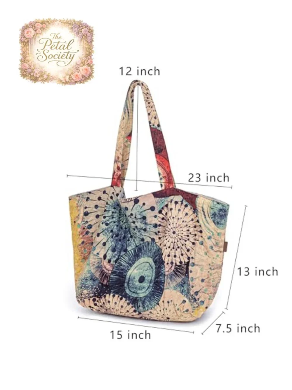 Large Canvas Tote Bag Hippie Bohemian Shoulder Bag Travel
